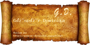 Gáspár Dominika névjegykártya